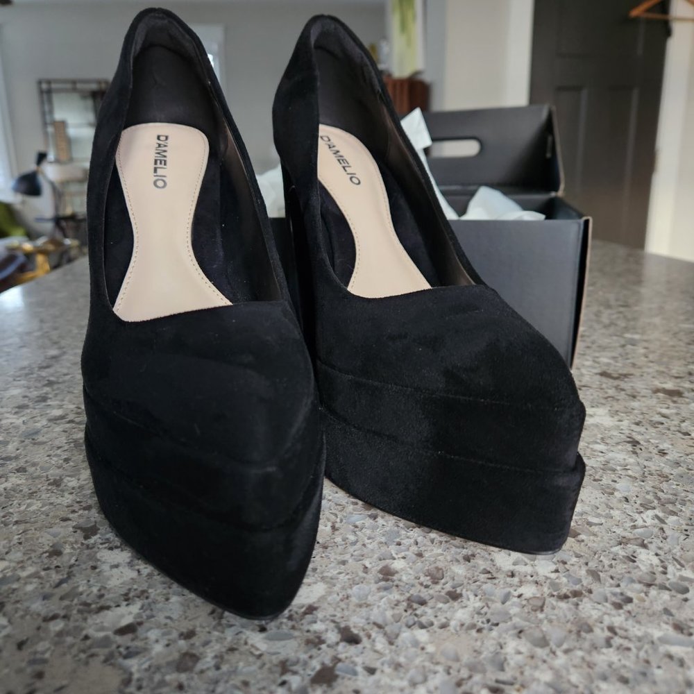 Fabulous D'Amelio Marlania Platform Pump - Black Lux Microsuede Size 9 - Picture 6 of 9
